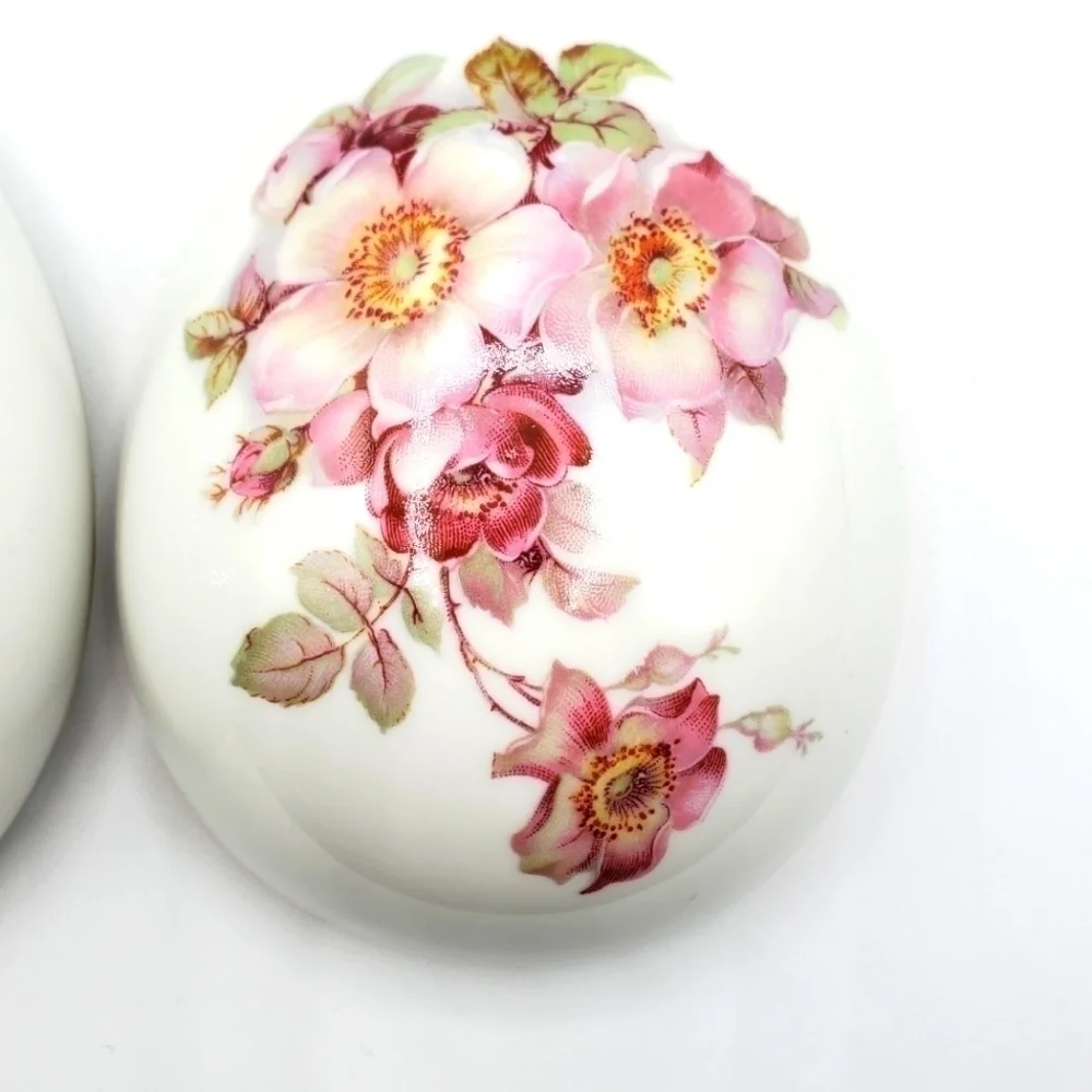 Gerold Porzellan Floral Egg Trinket‎ Box Porcelain Vintage West Germany